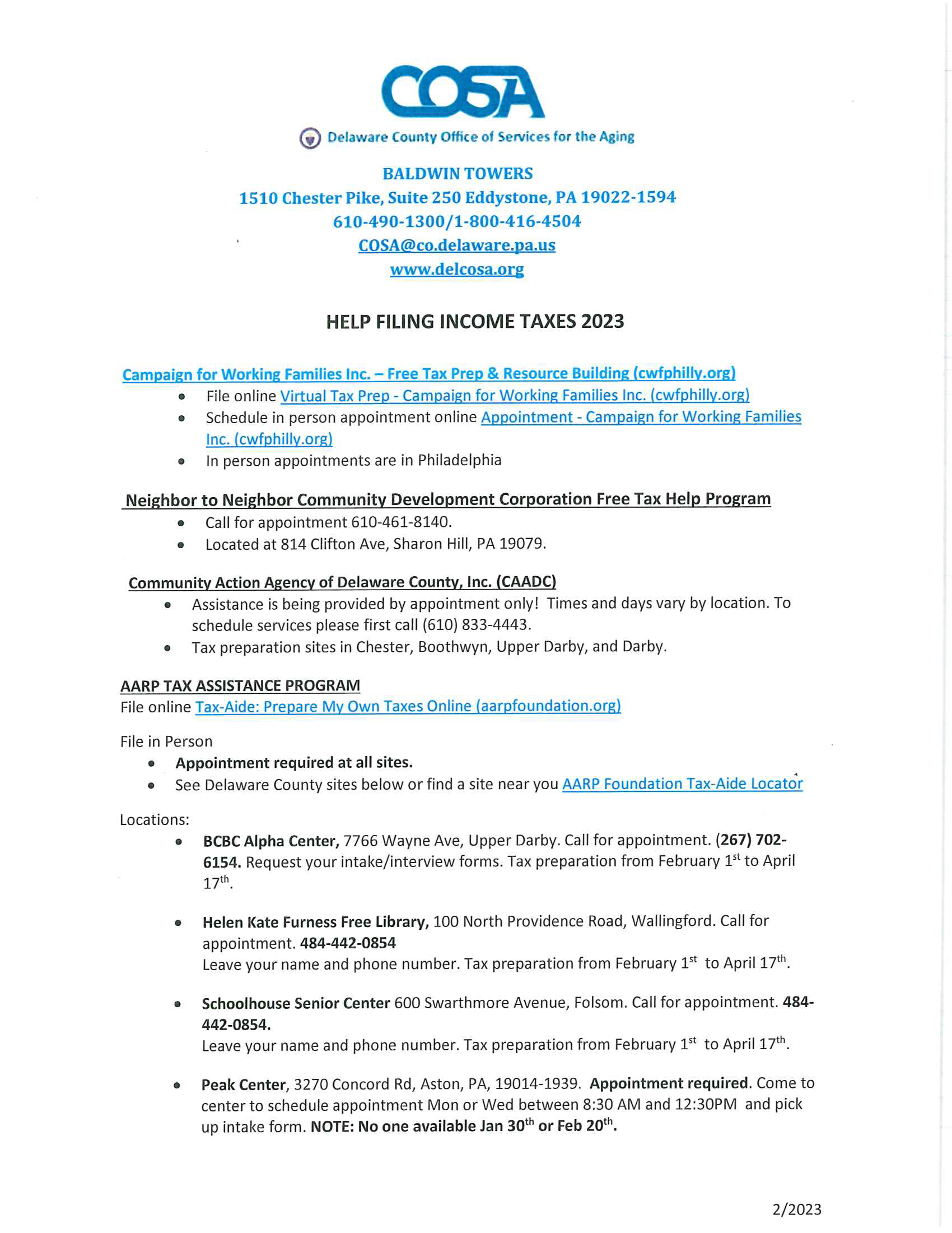 Image with helpful information on filing 2023 taxes