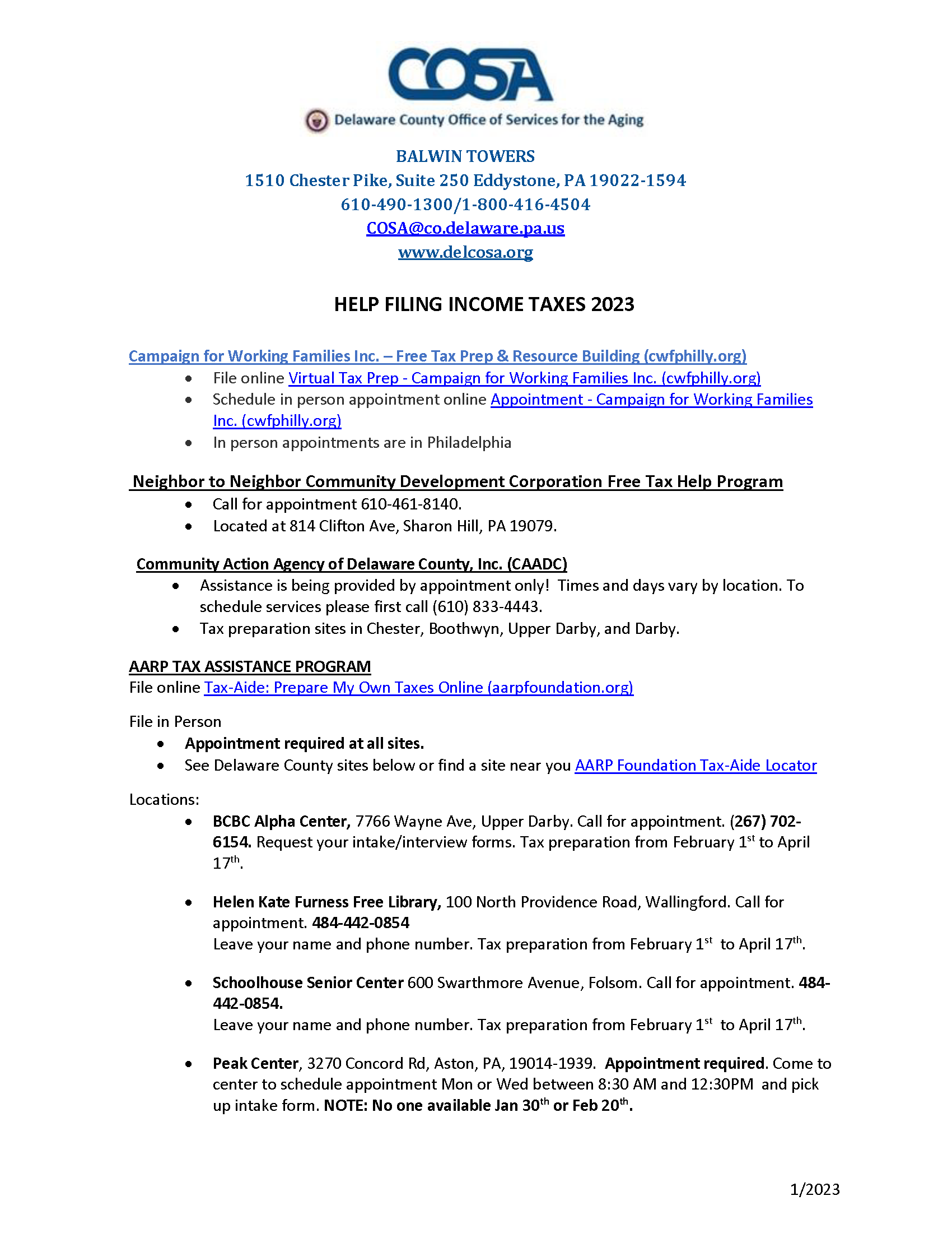 Image with helpful information on filing 2023 taxes