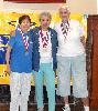 Women's Shuffleboard medalists:
Barbara Percival, Anne Shuster, and Lucyle Pollock. 