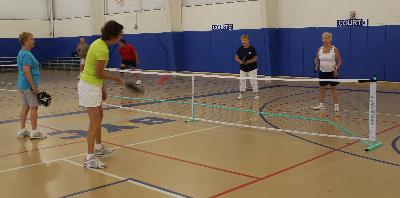 Women's Pickleball action