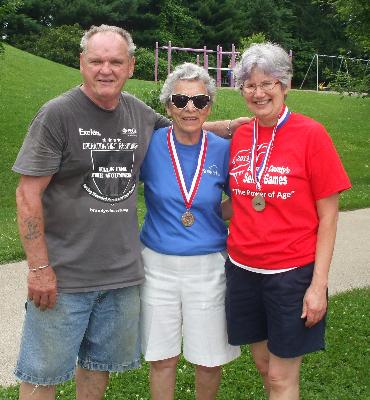 Horseshoe medalists: Matt Brady, Anne Shuster, and Janet Hammett