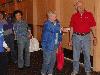 Giving Wii Bowling a try at the Senior Games table. Wii Bowling is one of the games featured in the Delaware County Senior Games.