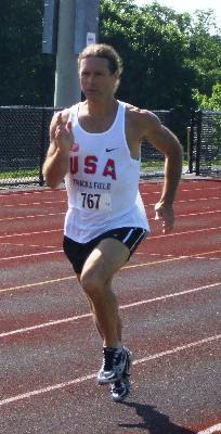 Mark Causerano sprints toward the finish line!