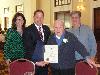 Council member, David J. White, with Joe Favazza. Mr. Favazza will turn 100 years old on July 3. 