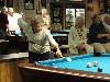 Lining up the shot in Women's Billiards