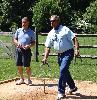 Bill Gant and Joe Crisante compete in Men's Horseshoes at Veteran's Memorial Park in Broomall.