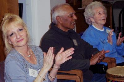 Music Therapy class clapping to keyboard music