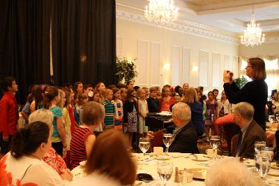 The Worrall Elementary School choir, of Marple, entertained the guests at the luncheon.