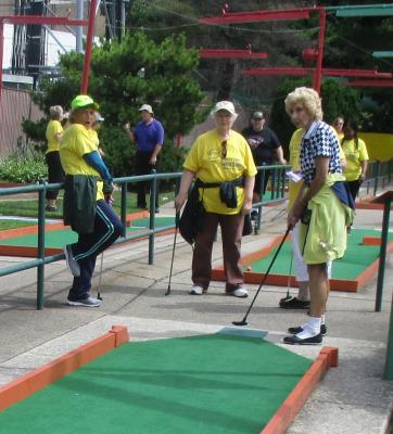 Elaine Caldwell, 82, of Aldan hopes for a hole in one.