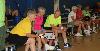 Discussing strategy at Pickleball