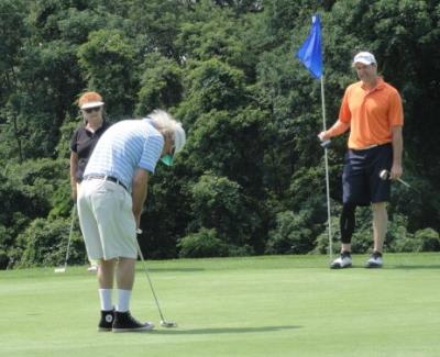 Getting ready for the putt