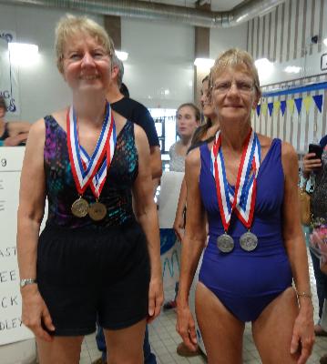 Jayne Milke and Mary Anne Nestor-Swimming medalists