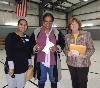 LaVergn Reid (center), of Chester, displays her winning home heating oil voucher from American Energy Supply and Services. The oil voucher was one of many prizes raffled at the Energy Fair sponsored by the Delaware County Link to Aging and Disability Resources (ADRC). Also pictured are:
Christy Bobo (left), Director of Housing at COSA and Joanna Geiger (right), ADRC Coordinator. 
