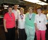 Billiards medalists:Joan Barksdale, Ann Imbrenda, Sandy Baron, and Betty Zelesnick with Stephen Gamble, co-chair of the Delaware County Senior Games.